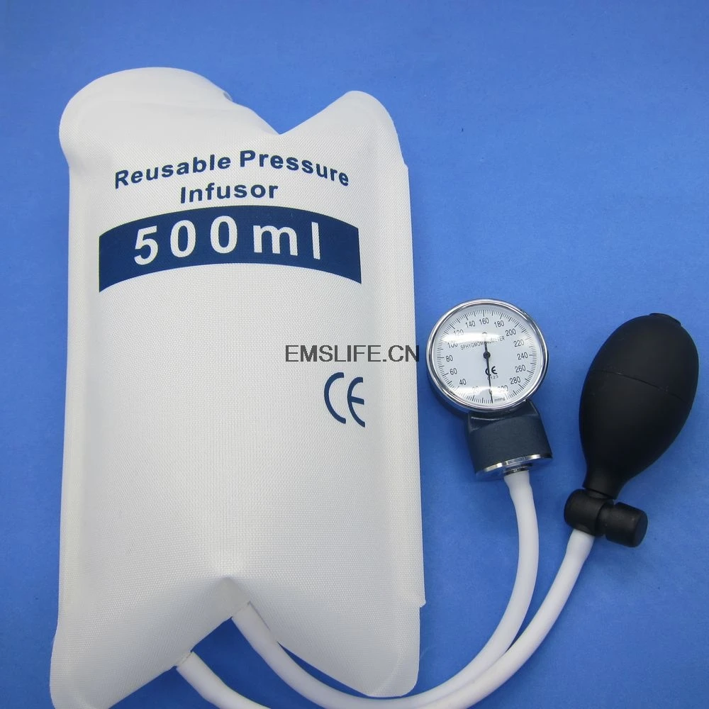 Medical pressure Infusion bag,QUALITY FLUID 500 ml with gauge 0 500