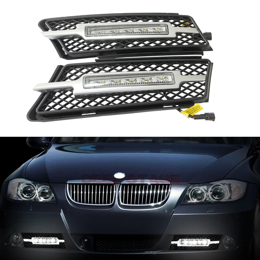 

1:1 Replacement 5 Leds High Power Led Daytime Running Light DRL Kits FOR BMW 05-08 E90/E91 SMOKED BUMPER DRIVING FOG Light LAMP