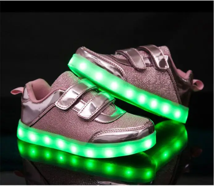 

Size 25-37 New Autumn Led Fiber Optic Shoes for girls boys men women USB Recharge glowing Sneakers Man light up shoes