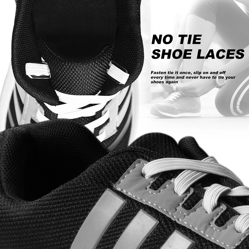 1 pair No Tie Shoe laces Elastic Shoelaces Flat Convenient Simple Quick Shoelace Outdoor Leisure Sneakers Lazy laces 100CM