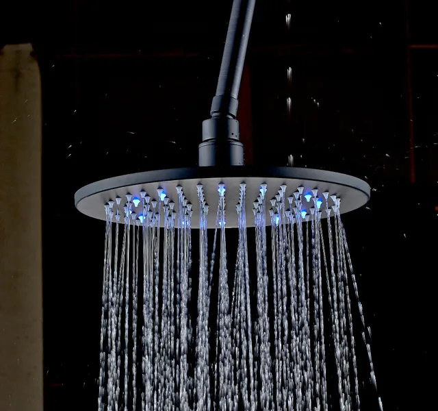 Oil Rubbed Bronze Led Light Bathroom 10 Inch Rainfall Shower Head Oil Rubbed Bronze Led Light Bathroom 10 Inch Rainfall Shower Head Square Over
