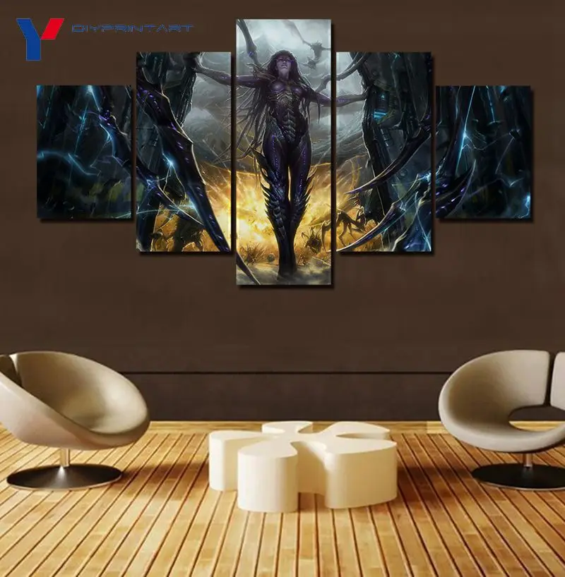 Игровой постер StarCraft 2 Heart of The Swarm 5 панелей художественная живопись украшение для