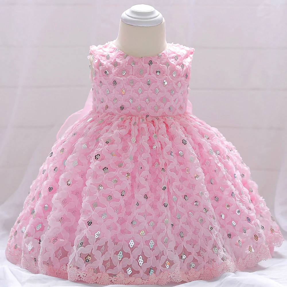 

MQATZ Hot Selling Baby Girls Flower Sequins Dress High quality Party Princess Dress Children kids Girls Pageant Formal A-Line