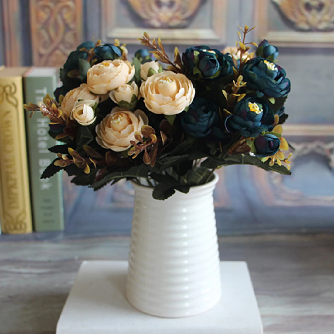 6 Branches Artificial Fake Peony Flower Arrangement Home Hydrangea Decoration