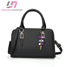 Damenmode Leder Handtasche Tragetaschen Pu-leder Einfarbig Schulter Umhängetasche Kette & Perlen Tasche
