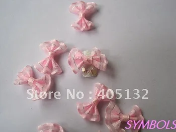 

CB-5-3 Free Shipping 200pcs/lot Big Pink Fabric Ribbon Bow Nail Art Decoration Nail art Fabric Bow