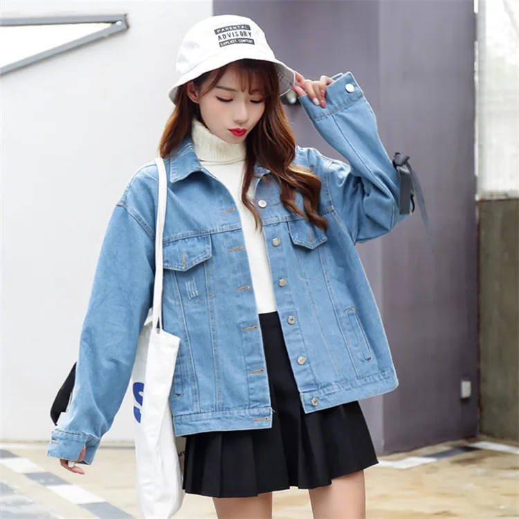 Streetwear Rouge bleu Bandage Jeans Manteau Hip Punk Hop 3328 Blue Denim Grande rouge Femmes Taille Retour Veste Lâche Harajuku PY1gWqwp