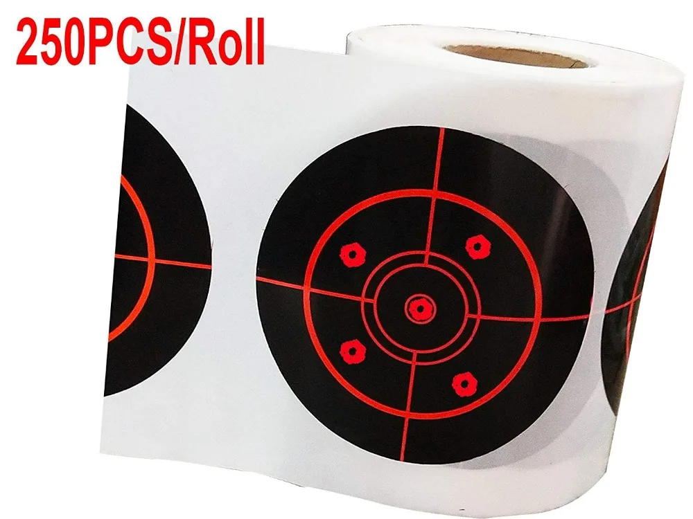

ODM Fluorescent Red Shooting Targets Stickers, 3 Inch Adhesive Reactive Targets - 250 Round Splatter Targets Pasters