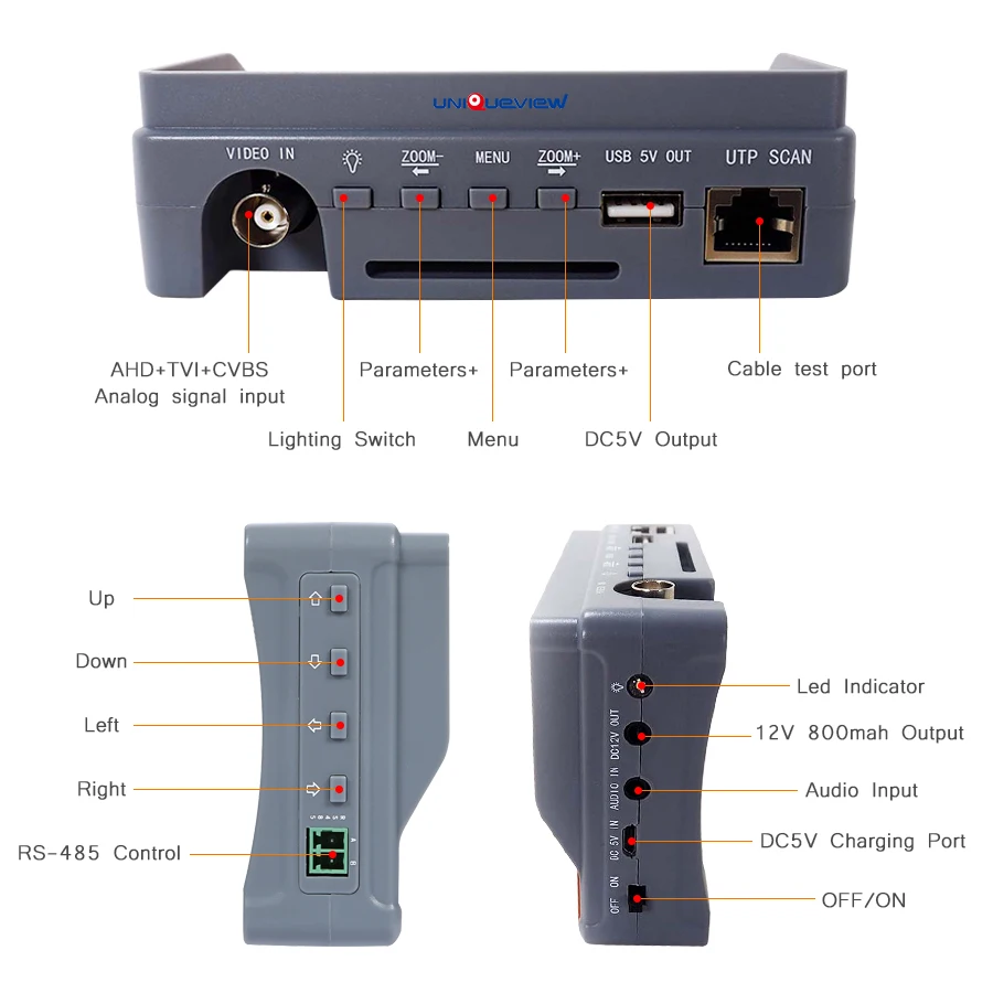 4,3 дюймовый ЖК-экран 1MP/2MP/3MP/4MP/5MP AHD/CVI/TVI/аналоговый небольшой CCTV камеры тестер