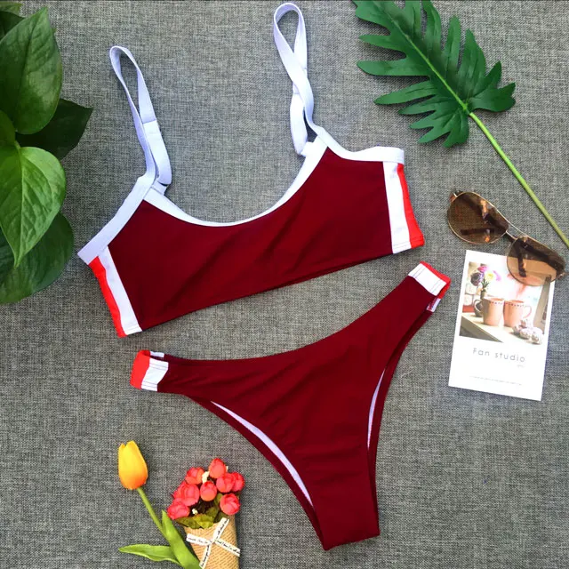 Sexy New 2018 Bikini Set Girls Patchwork Black Bikinis For Women Tanga