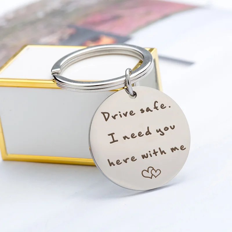 Брелок URIMTHUM Drive safe я хочу чтобы вы были здесь со мной брелок из нержавеющей стали