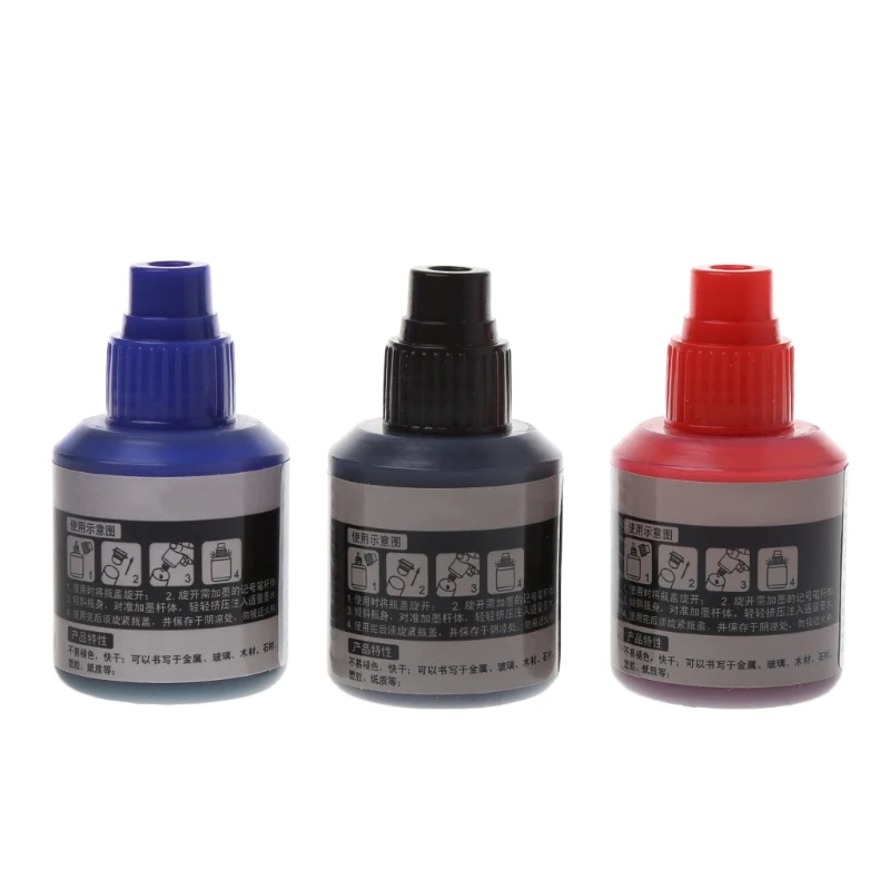 

12ml Permanent Marker Refill Ink Permanent For Marker Pen Black Red Blue