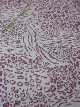 

5 yards French tulle lace with glued glitter top quality embroidery mesh material for party dress