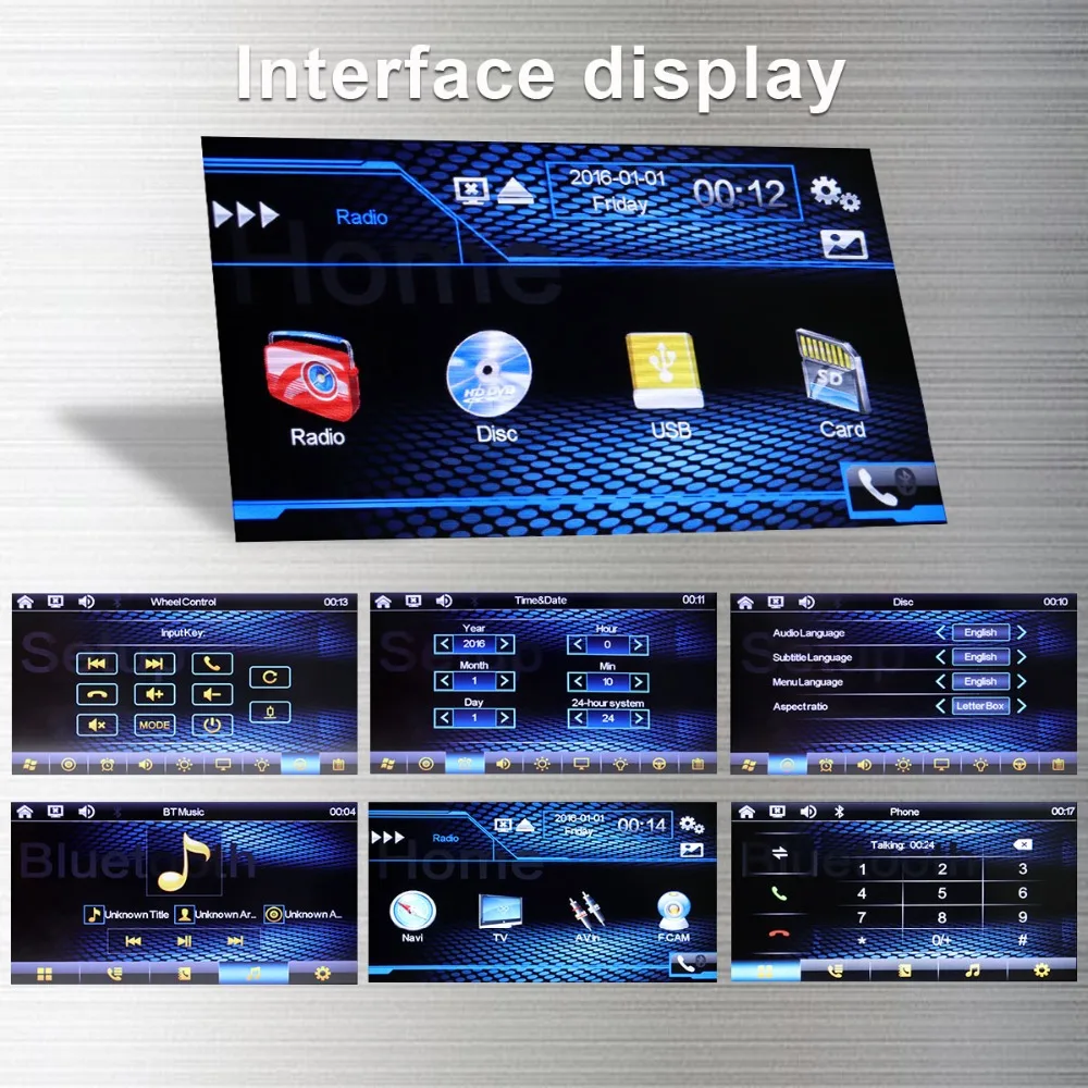 Flash Deal Double Din Car Radio Subwoofer GPS Navigation Car Multimedia DVD Player 7 inch Touch Screen Car MP4 & MP5 Player 11