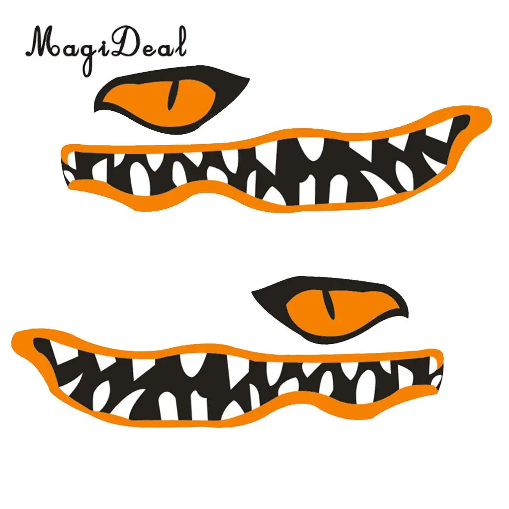 MagiDeal New 1 Pair River Monster Mouth&Eye Vinyl Decal Stickers for Kayak Canoe Fishing Boat Car Truck Yaht Dinghy Window Decor