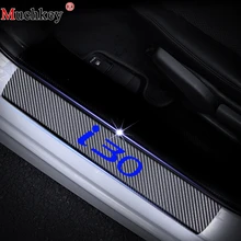 Автомобиль порога защитник Scuff Для hyundai I30 4D углеродного волокна винил Стикеры порога гвардии интерьера аксессуары для интерьера 4 шт.