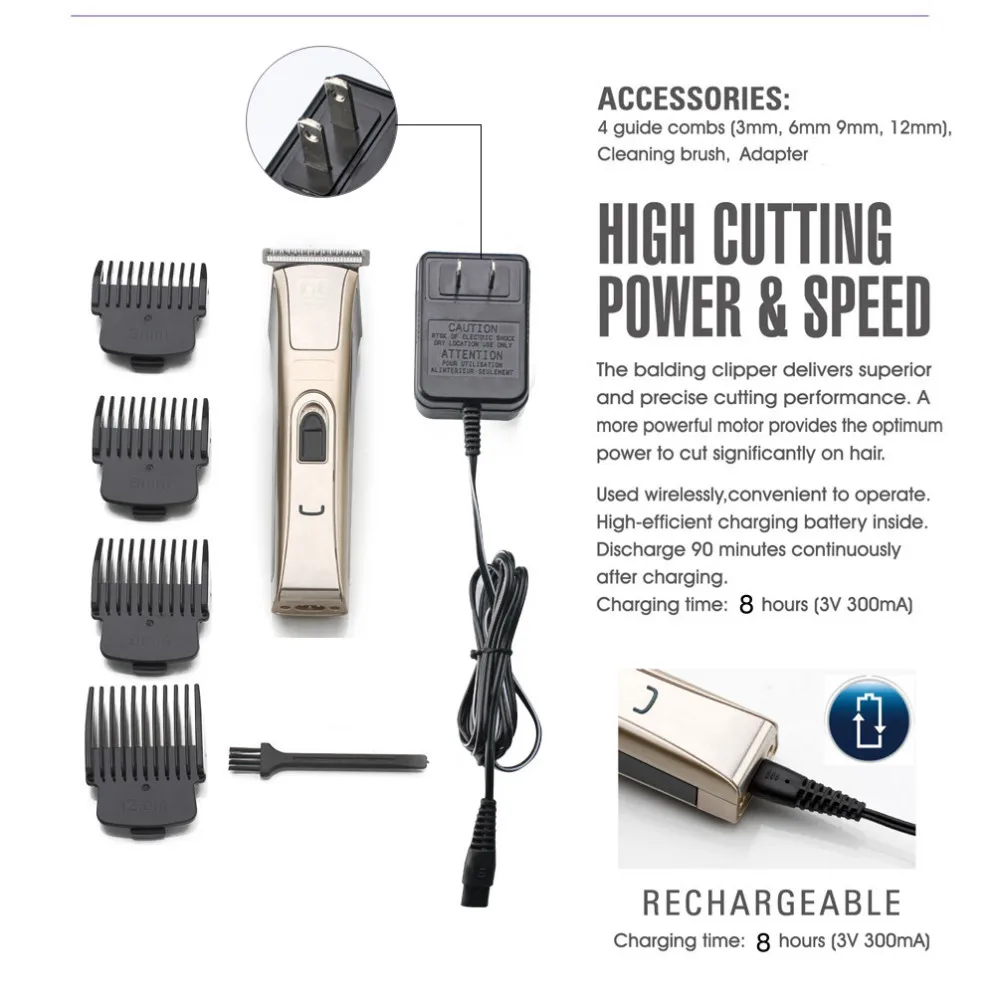 KIKI NEWGAIN Rechargeable Hair Clipper trimmer balding clipper C24-HC005 (8)