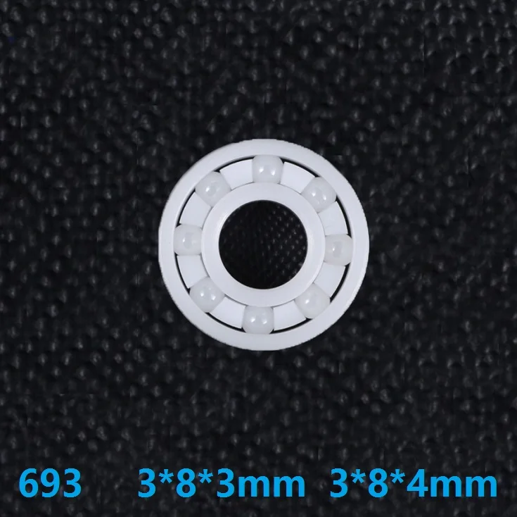 

4pcs/10pcs 693 full Ceramic bearing 3x8x3 3x8x4 mm Zirconia ZrO2 Ceramic ball bearings 3*8*3 3*8*4
