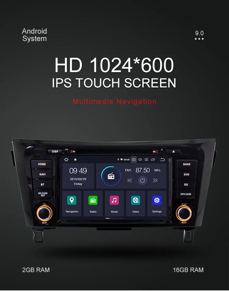 Cheap Besina Android 9.0 Car DVD Player For Nissan X-Trail XTrail T32 Qashqai J11 T31 Multimedia GPS Navigation Stereo 2 Din Car Radio 1