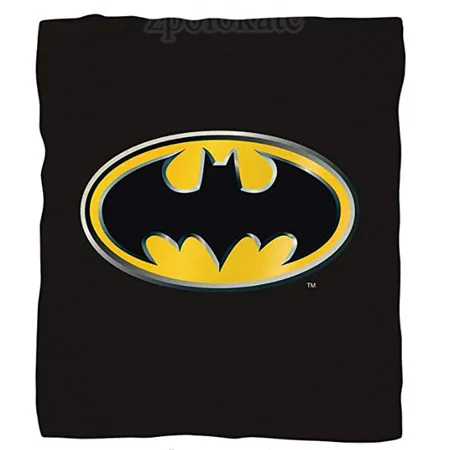 Супермягкое роскошное покрывало с эмблемой Бэтмена с пришитым краем из полиэфирного волокна - Цвет: as showed