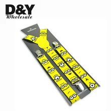 Миньоны глаза желтые мужские wo мужские подтяжки мультфильм подтяжки для Рождественский подарок y-образный клип на тонких подтяжках Эластичные подтяжки Gallus