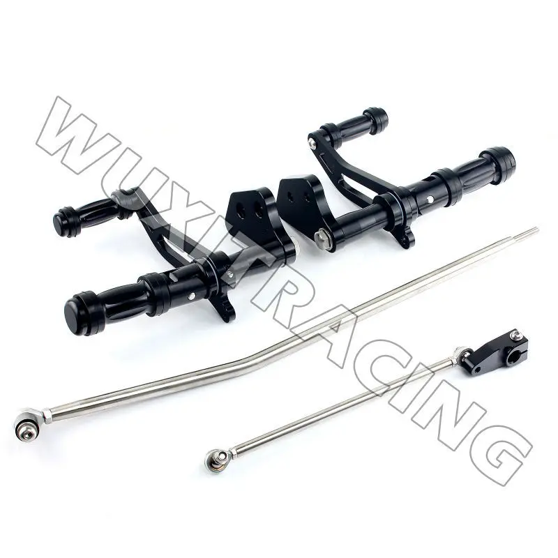 BILLET ALUMINUM BLACK FORWARD CONTROLS FOOTPEGS PEGS For HARLEY Street
