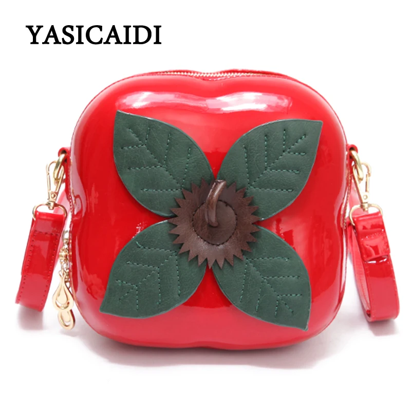 

Fruit Red Persimmon Bag Women Messenger Bags Fashion Mini Bag Birthday Gift Autumn Famous Brand Female Pu Leather Crossbody Bag