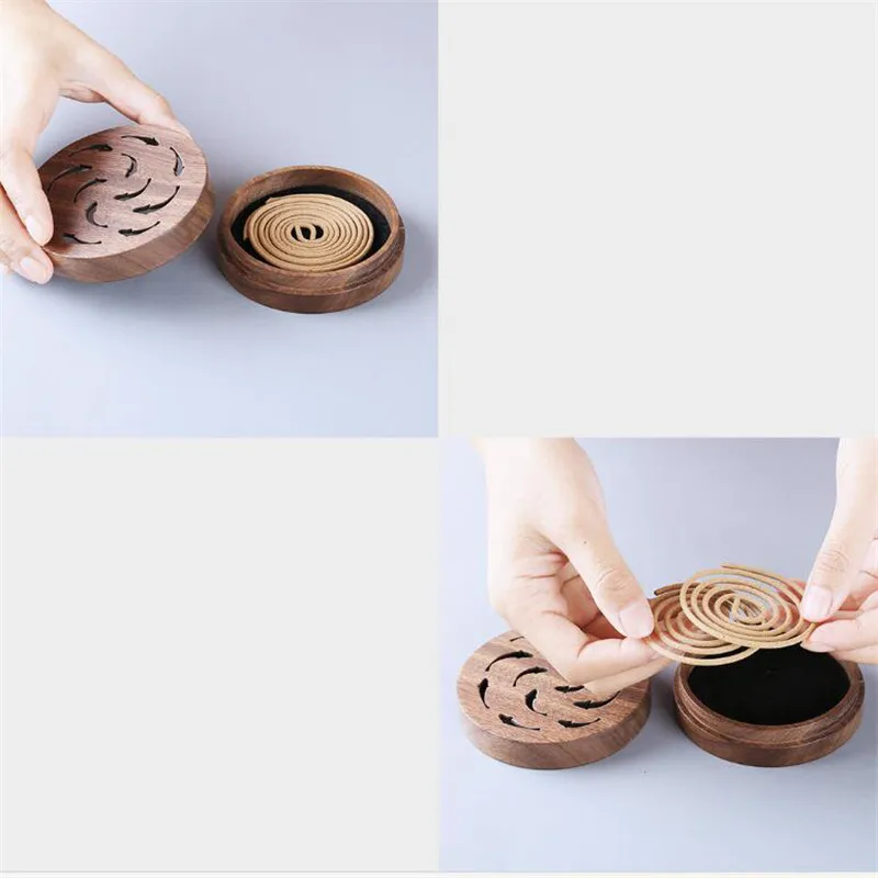 Xiaomi Incense burner Lucky charm Black walnut Material Oriental Aesthetics Holder Handmade Censer for House Office Decoration (7)