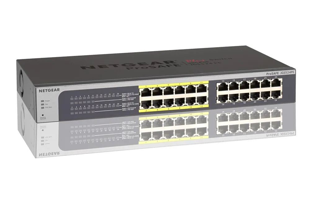 Netgear ProSafe плюс JGS524PE управляемых L3 Gigabit Ethernet (10/100/1000) полный дуплекс Мощность через