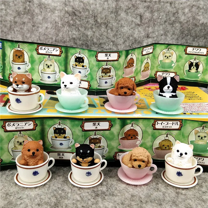 

8pcs/1lot Coffee Cup Dog Shiba Inu 4cm Action Figures Toys Brinquedo Toy Collectible Model Toys #1639