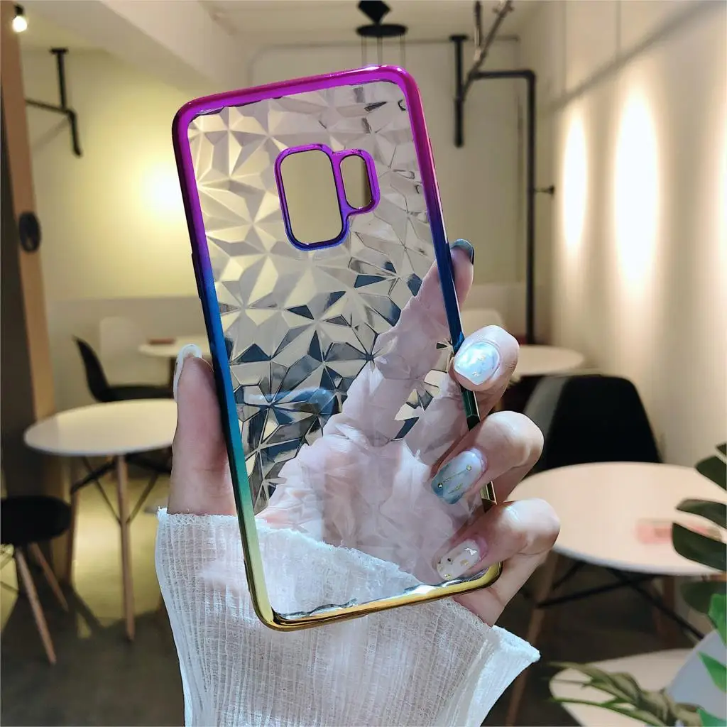 Ромбовидный узор градиент Edge чехол для samsung Galaxy S9 плюс A70 A50 A40 A30 A20 A10 M10 M20 S10 S8 J7 Neo A9