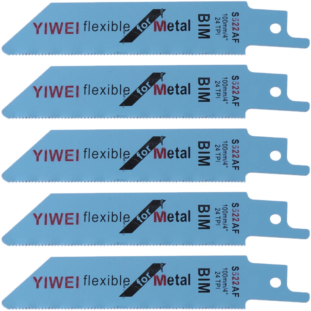

Arrival 5Pcs/set S522AF 100mm 4" BIM Reciprocating Sabre Saw Blades Set Flexible For Metal LS'D Tool qiang