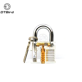 

2017 Hot Sale 1Set Transparent Pick Cutaway Visable Inside View Padlock Lock For Locksmith Tools Practice Training Skill