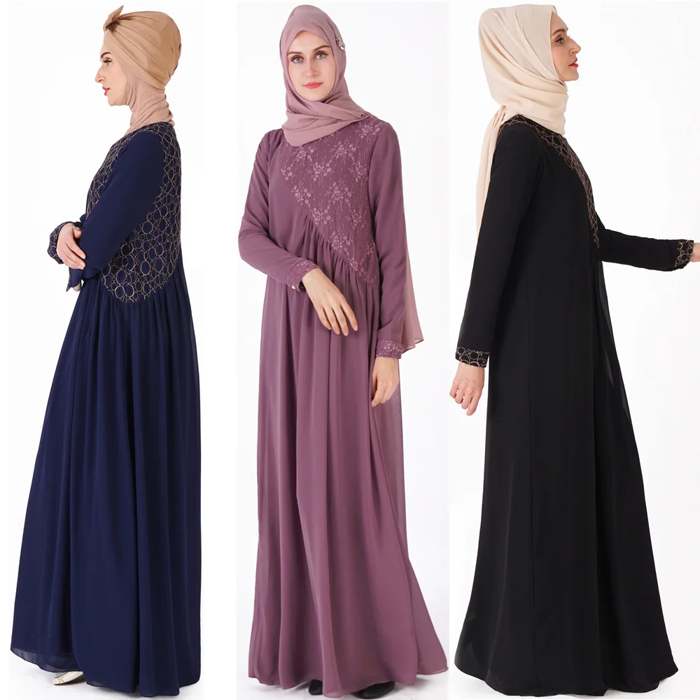 2019 Новый мусульманский Абаи Для женщин модное кружевное платье Исламская одежда, Дубай Абаи кафтан Саудовская Аравия абайя Турецкая