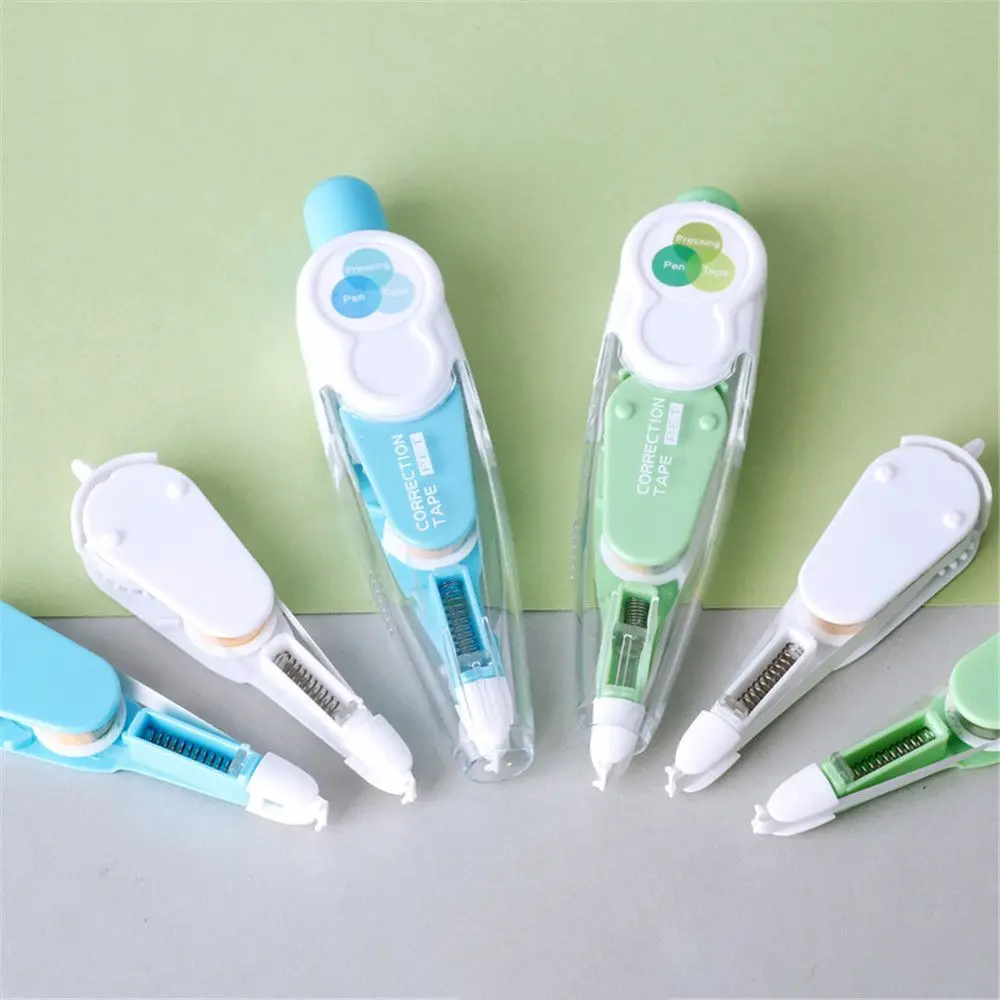 

New Arrival Candy Color Press Type Correction Tape Kawaii Stationery Plastic Correct Tools Material Escolar Cute School Supplies