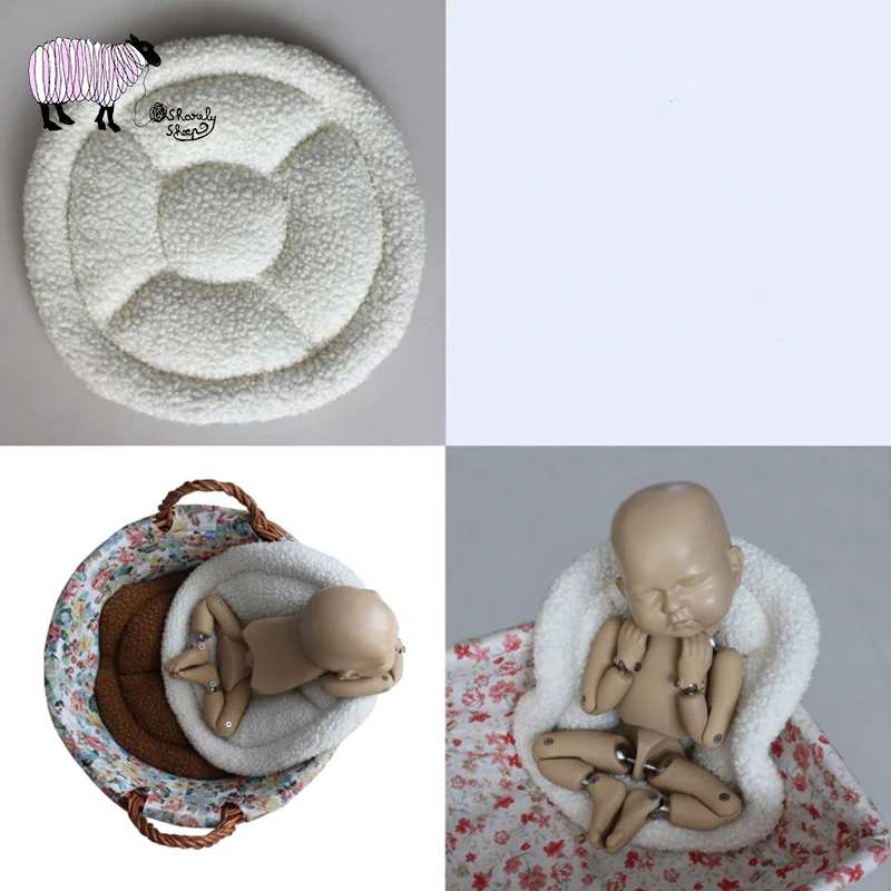 Детское одеяло для студийной фотосъемки, реквизит для новорожденных, корзина с наполнителем, аксессуары для фотосъемки, круглое одеяло для детской фотосъемки