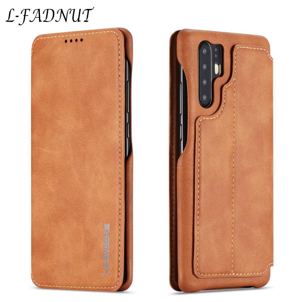 

L-FADNUT Business Vintage Wallet Case For Huawei P20 Lite Case Luxury Elegant Flip Stand PU Leather Cover Coque Capa For P30 Pro