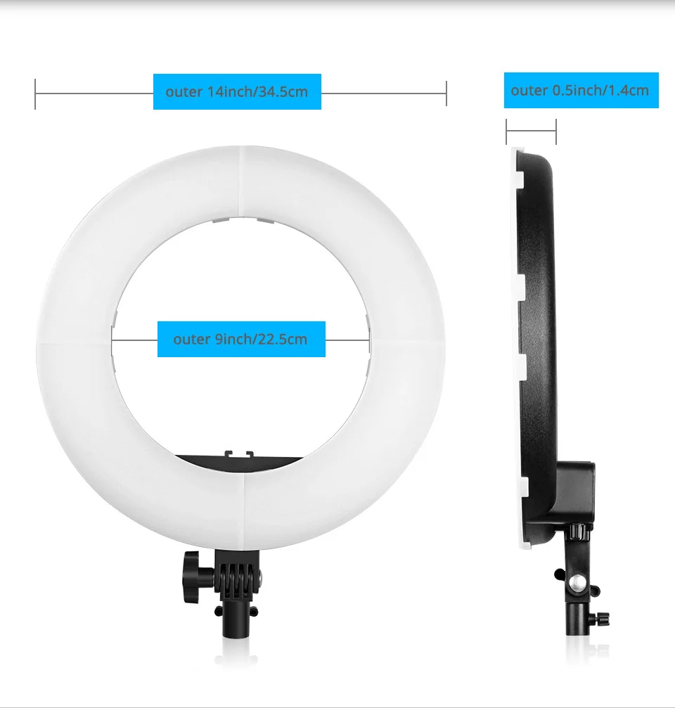 Светодиодный кольцо свет 12 дюймов затемнения 5500 K круговой свет с Штатив для Студия кольцо лампа фотографии YouTube фото макияжа ringlight