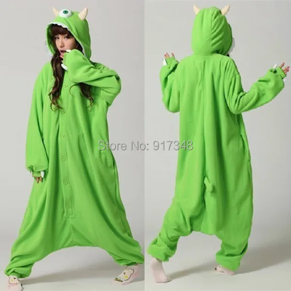 

Monster University Mike Wazowski Cosplay Kigurumi Onesies Costume Fleece Jumpsuit