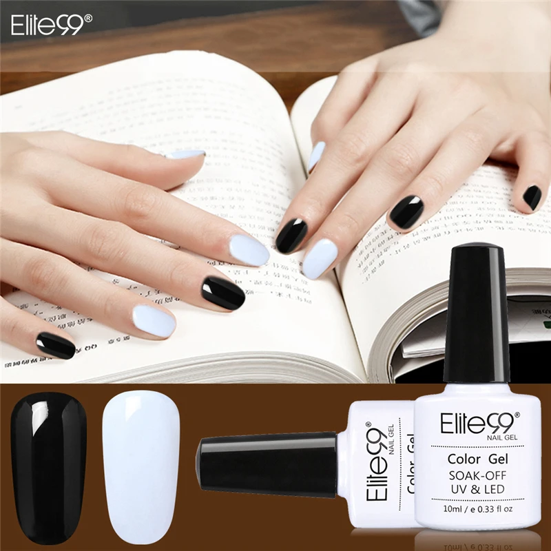 Elite99 10 мл черный белый цвет Macaron Гель-лак для ногтей Vernis замачиваемый