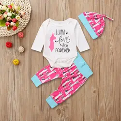 MuqGew Одежда для девочек новорожденных для новорожденных девочек с надписью Животных Альпака Топы комбинезон, штаны комплект одежды 2018