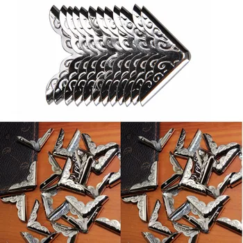 

12PCS New Decorative Antique Jewelry Gift Box Wooden Case Book Scrapbooking Photo Albums Menus Folders Collar Corner Protector