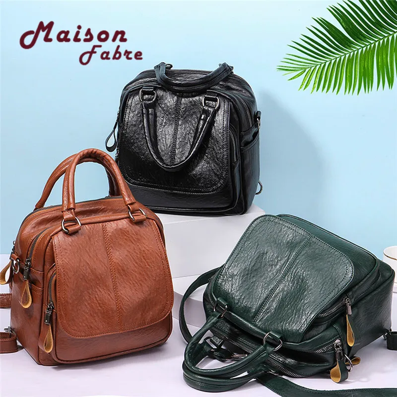 

2019 Maison Fabre Backpack Vintage Girl Leather School Bag Backpack Satchel Student Travel Shoulder Bag Rucksack Mochila