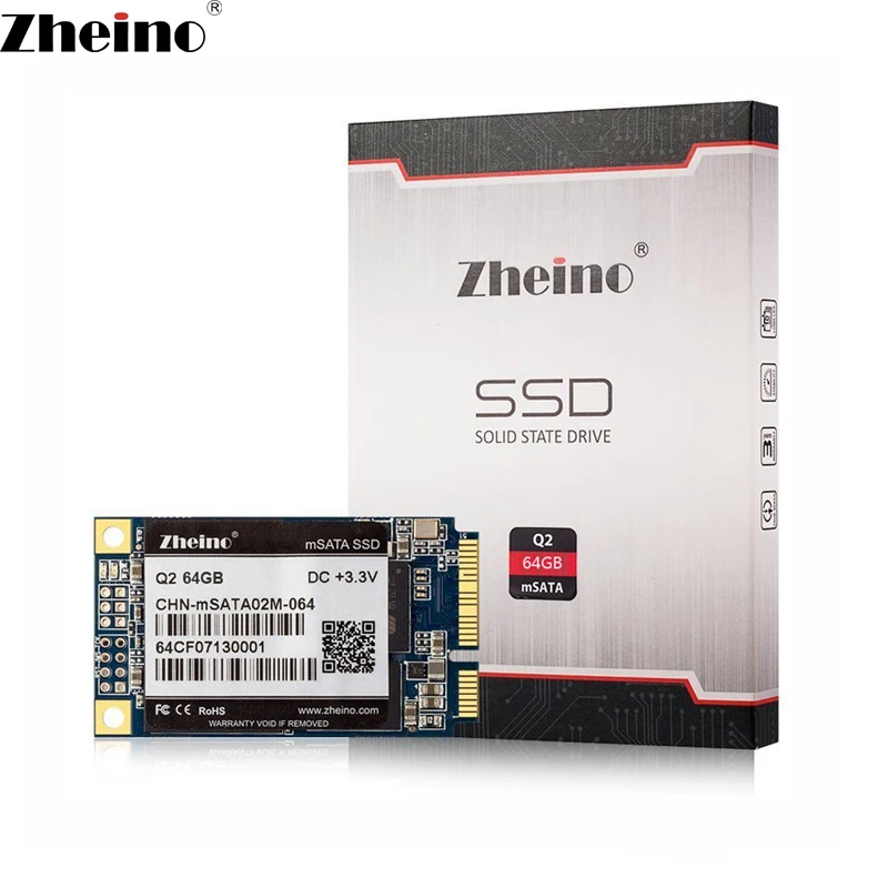 Zheino Q2 mSATA 64 Гб SSD SATA3 128 М Кэш Внутренний твердотельный диск 2D MLC флеш-память не TLC жесткий диск для ноутбук мини-ПК Tablet PC