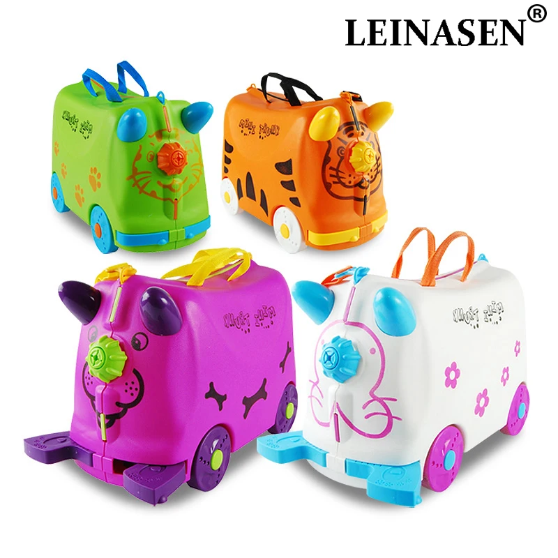 

N fashion travel luggage locker boy girl cars Toy box suitcase Can sit to ride baby Check box children holiday gift Bear 50KG