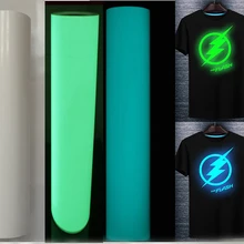 Светится в темноте высокого качества фотостюминесцентный теплопередача Винил для одежды DIY люминесцентная одежда с логотипом