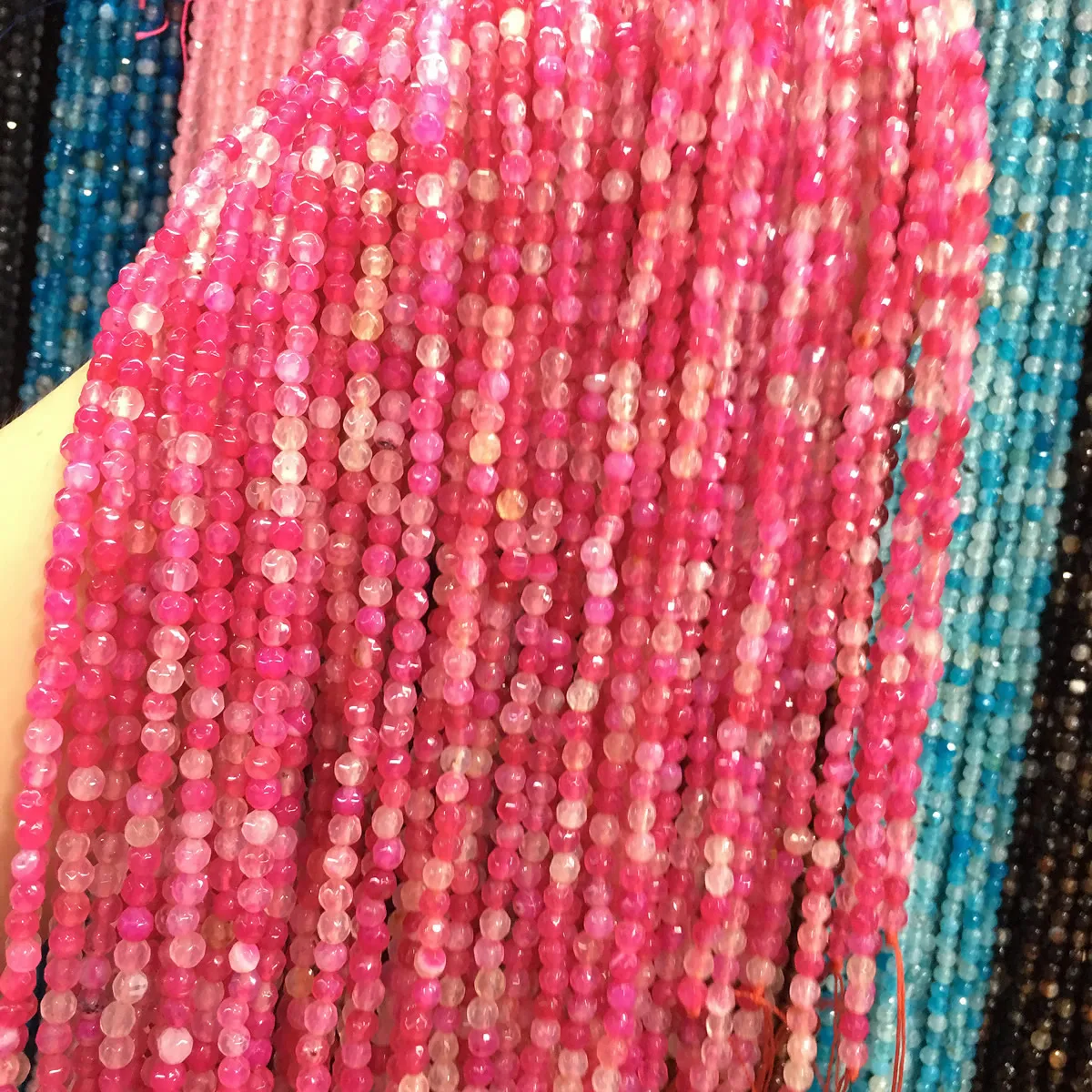 

Natural Agated Stone 4 mm Beads Round Section Loose Agates Small Beads for DIY Jewelry making Accessories Necklaces Bracelet