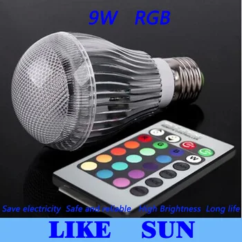 安い 送料無料10ピース/ロット9ワットrgbランプ16タイプ色e27/gu10/mr16 Ac95-265v Ledライトスポットライト電球ランプでリモートコントローラ