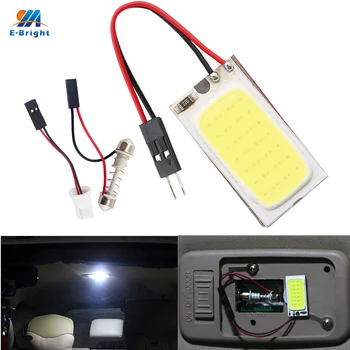 

YM E-Bright 300X COB 21 SMD 12V With Festoon T10 Adapters Cool / Pure White Panel Light Interior Lights LED Car Bulbs Auto Lamps
