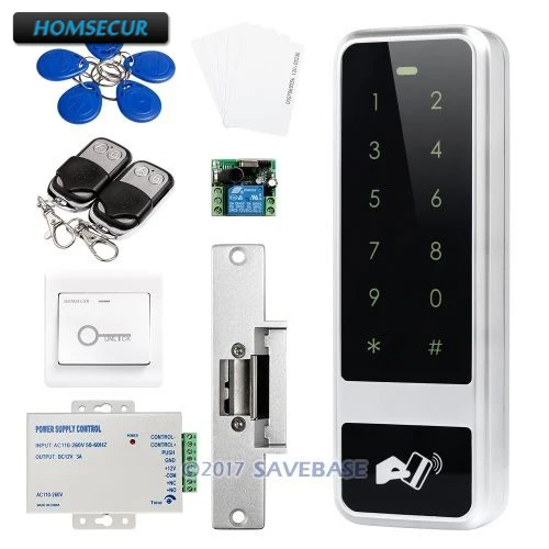 

HOMSECUR Waterproof Touch Keypad ID Access Control System + Electric Strike Lock For Outdoor and Indoor Usage